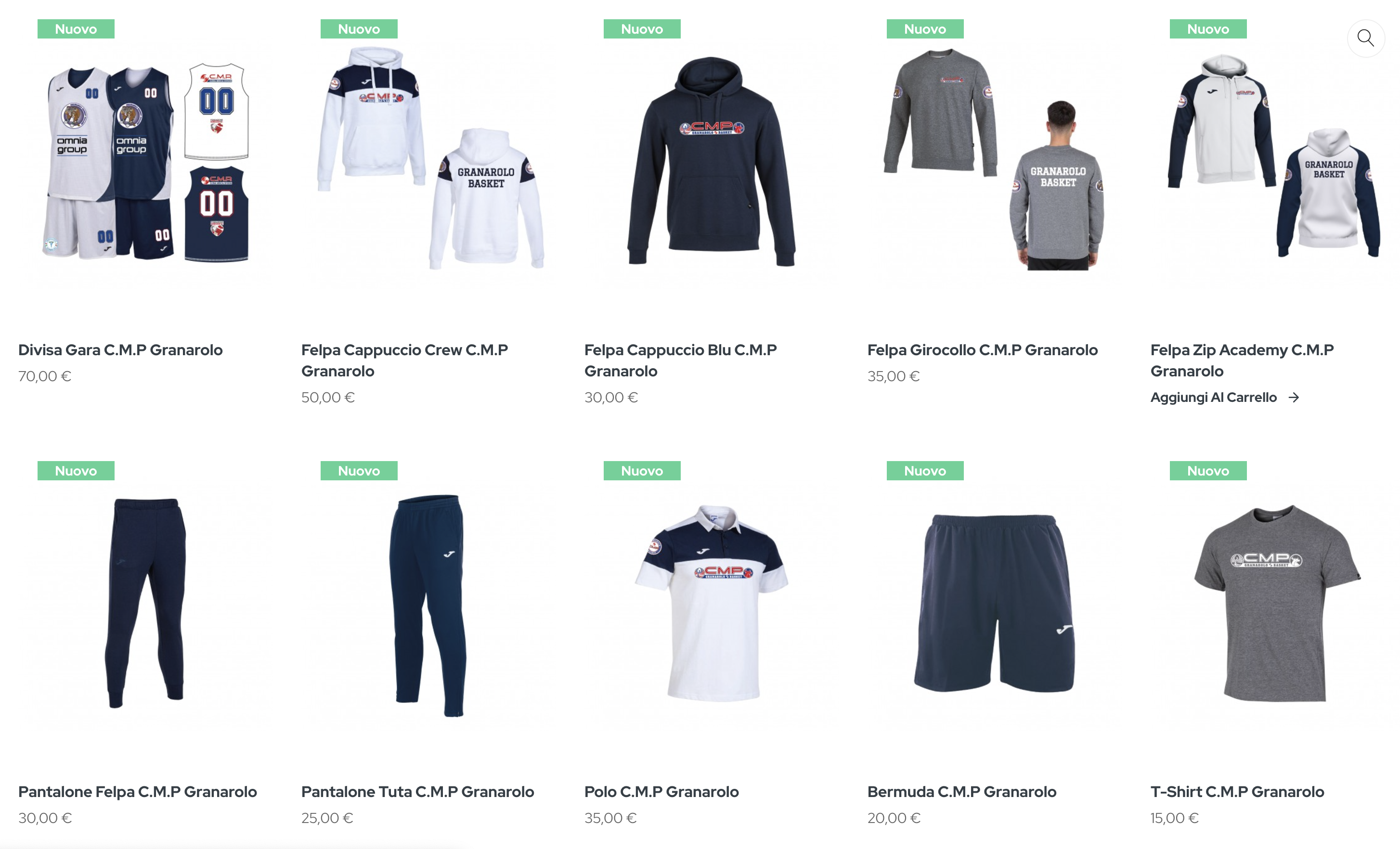 Merchandising CMP Granarolo Basket